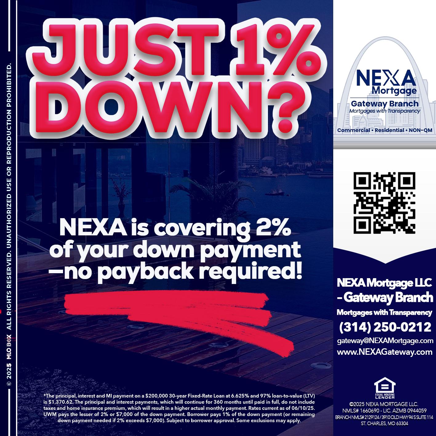 JUST 1% DOWN - Dylan J. Estes -Branch Manager